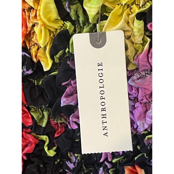 NWT Anthropologie x Yukiko Noritake Floral Square-Neck Pebble-Smocked Dress L/XL - Picture 3 of 8